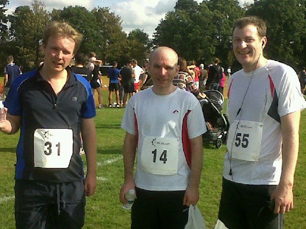 Chris, John and Simon after the East Grinstead 10k